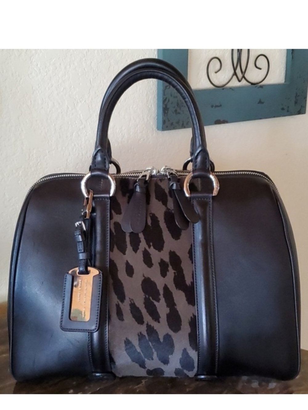 Barbara Bui leather and calf hair handbag